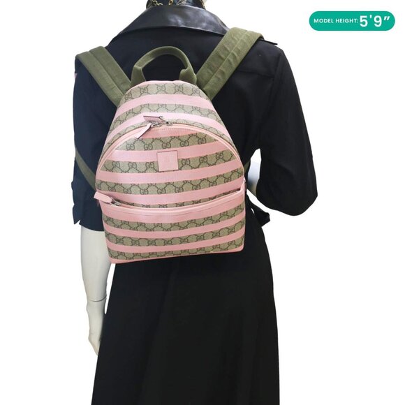 Gucci  Striped Kids GG Supreme Canvas Backpack Pink 271327 main image 7